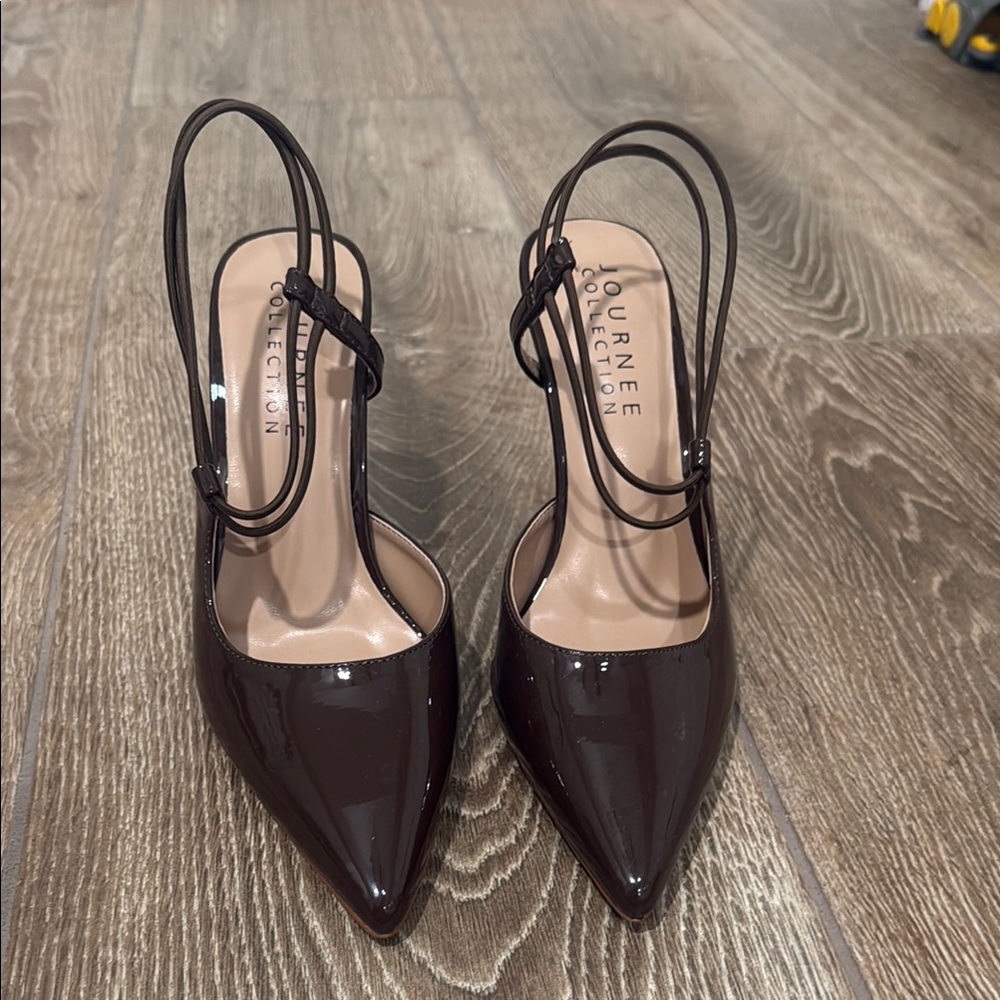 Brand new (never worn) Journee Collection Women's Dark Brown Slingback Heels
